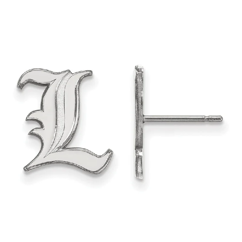 vintage earrings for women -Sterling Silver University of Louisville Sm Initial L Post Earrings