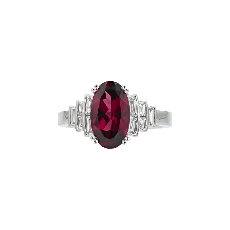 best luxury rings for women -Garnet and Diamond Pastel Ring