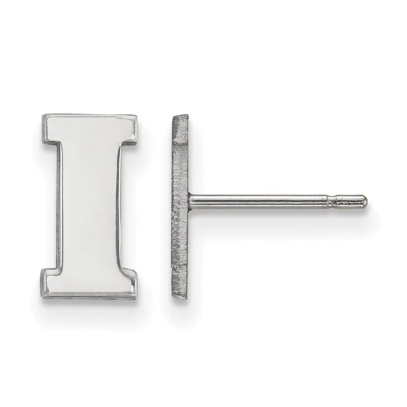 best everyday earrings for women -Sterling Silver University of Iowa XS (Tiny) 'I' Post Earrings