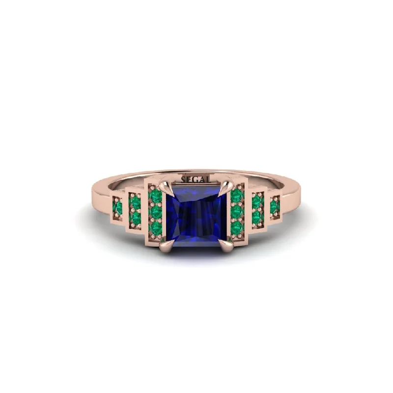 Sapphire Geometric Princess Cut Engagement Ring - Thea No. 29