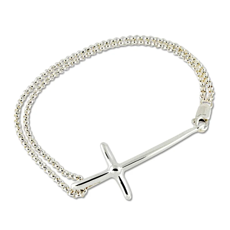 cubic zirconia bracelets for women -Cross Bracelet