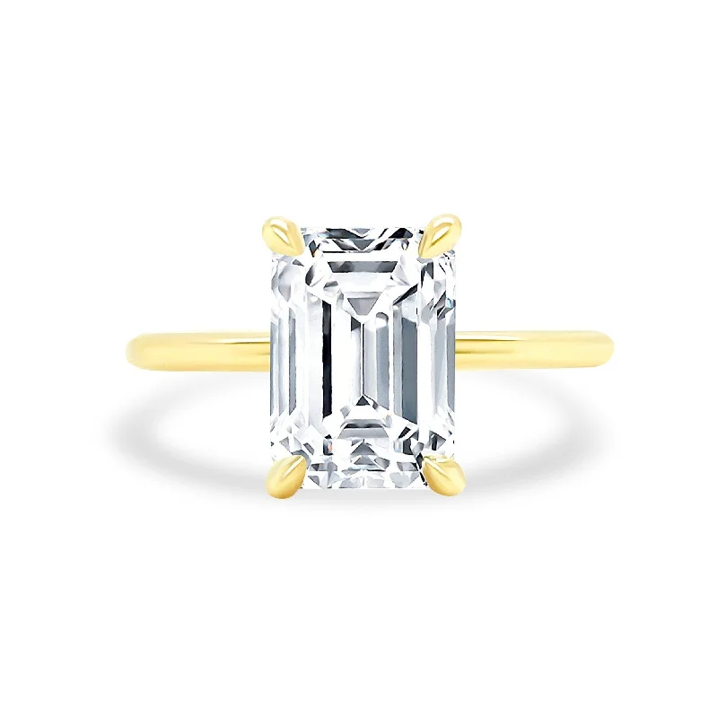 celestial rings for women -Emerald Cut Solitaire