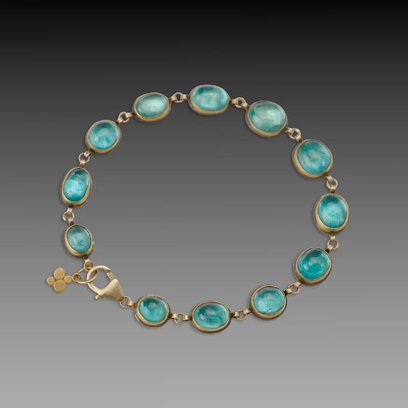 classic bracelets for women -Apatite Linked Bracelet with 22k Disk Charm