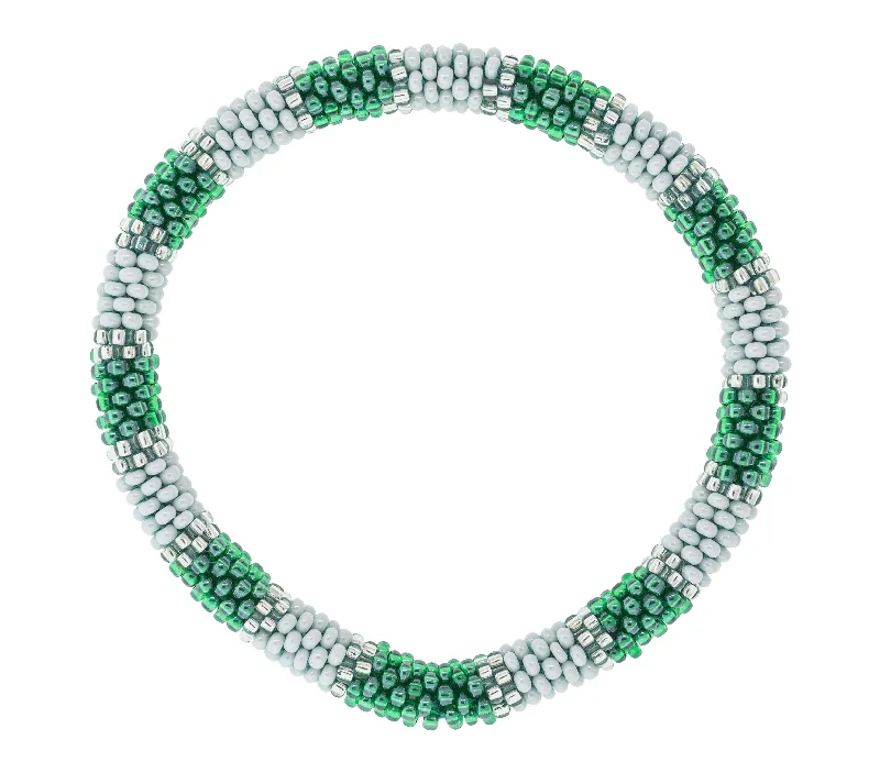 handwoven bracelets for women -Game Day Roll-On® Bracelet <br> Green & White