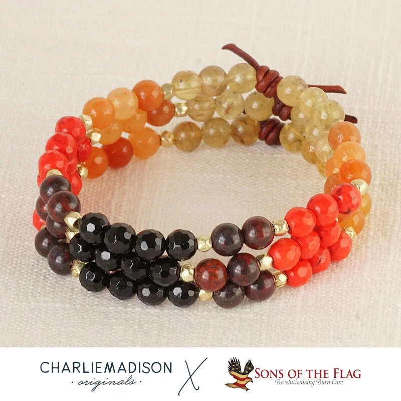 heart-shaped bracelets for women -Brighter Than the Fire Mini Bracelet | Sons of the Flag X Charliemadison Collaboration