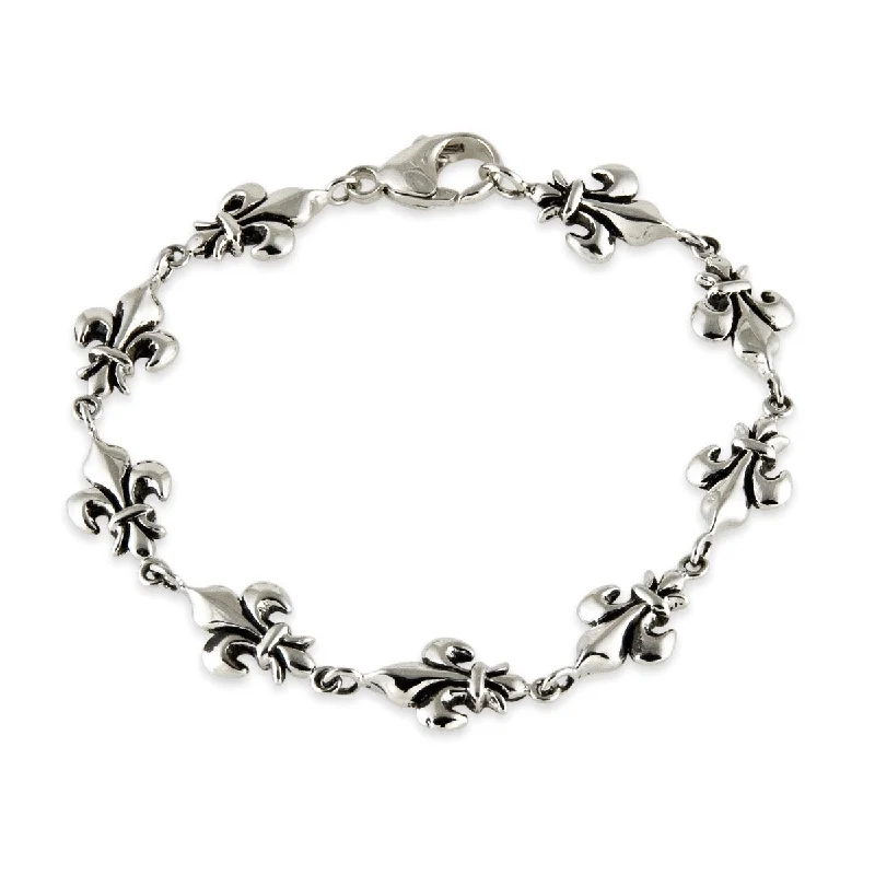 silver bracelets for women -Fleur De Lys Bracelet