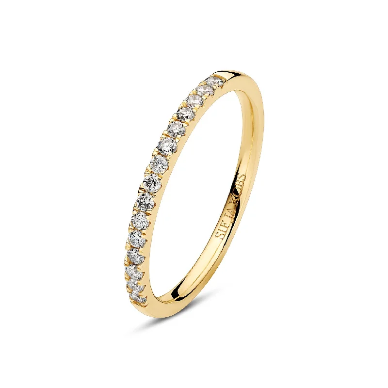 aesthetic gold rings for women -Ring Alba -  with lab-grown diamonds