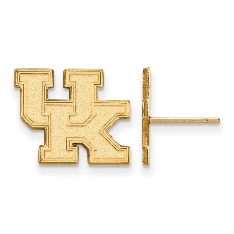 cubic zirconia studs for women -10k Yellow Gold University of Kentucky Small 'UK' Post Earrings