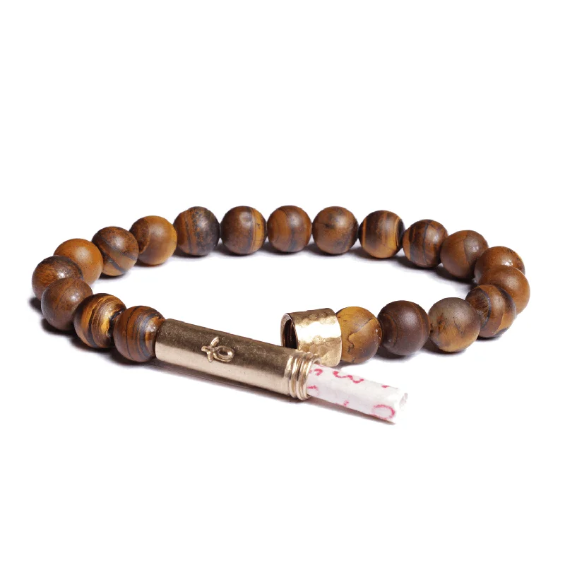 multi-stone bracelets for women -Matte Tiger Eye Intention Bracelet