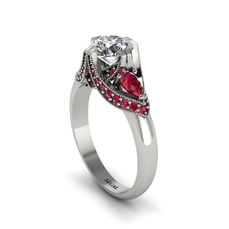 Diamond Vintage Round Cut Engagement Ring - Kali No. 48