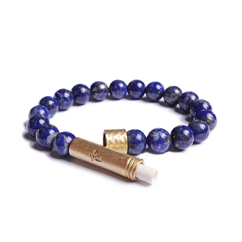 gemstone bracelets for women -Polished Lapis Lazuli Intention Bracelet