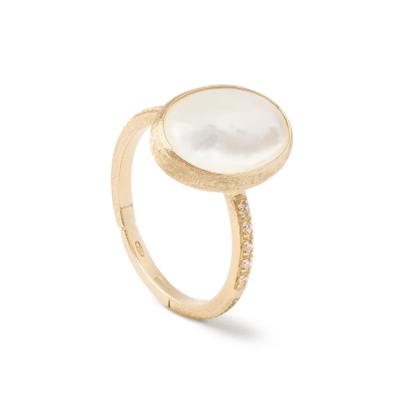 celestial moon rings for women -Siviglia Mother-Of-Pearl & Diamond Ring