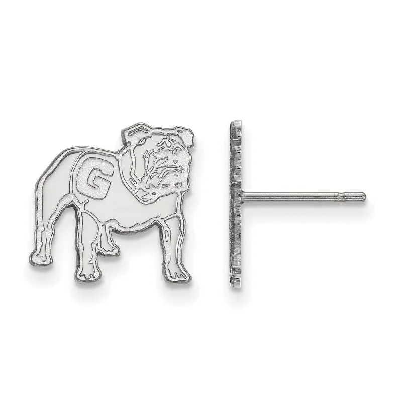 hoop and stud earrings set -10k White Gold University of Georgia Small Mascot Post Earrings