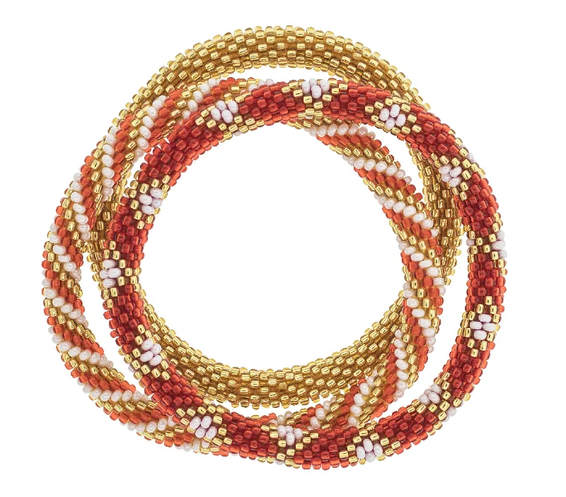 elegant wedding bracelets for women -Game Day Roll-On® Bracelets <br> Red & Gold