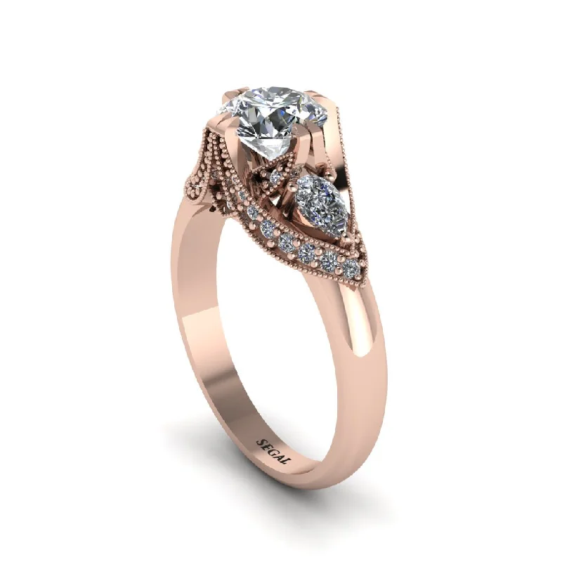 Diamond Vintage Round Cut Engagement Ring - Kali No. 2