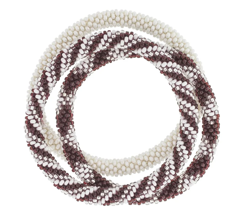 minimalist chain bracelets for women -Game Day Roll-On® Bracelets <br> Maroon & White