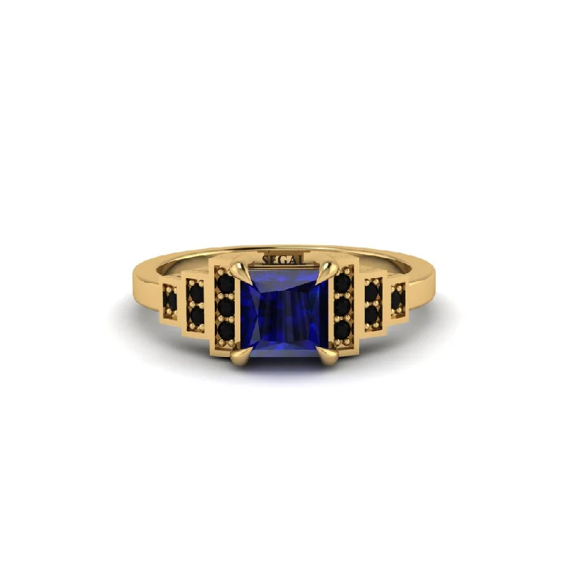 Sapphire Geometric Princess Cut Engagement Ring - Thea No. 43