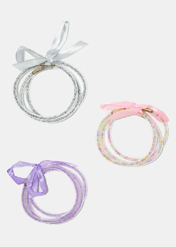 friendship bracelets for women -3 Piece Colorful Bead Filled Bracelets