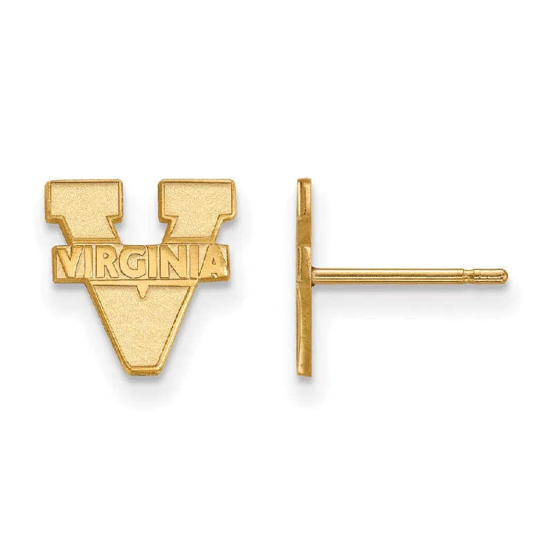 luxurious earrings for women -10k Yellow Gold University of Virginia XS (Tiny) Post Earrings