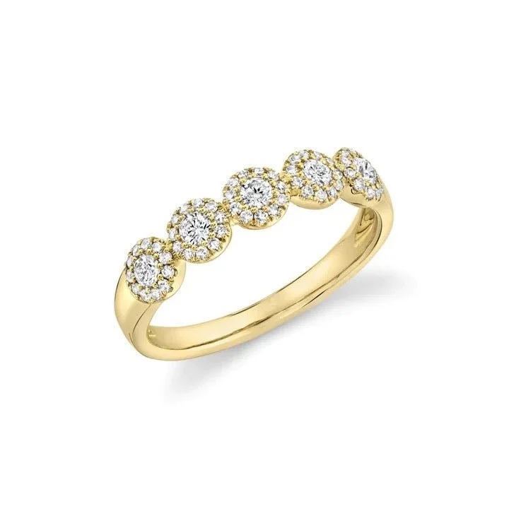 layered rings for women -Diamond Halo Band