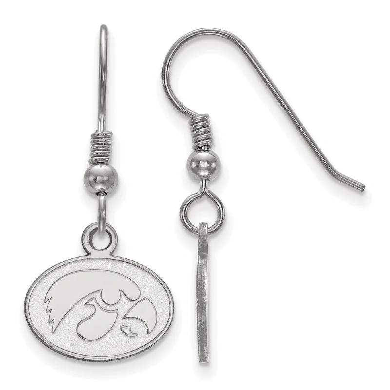 modern geometric earrings for women -Sterling Silver Univ. of Iowa XS (Tiny) Dangle Earrings