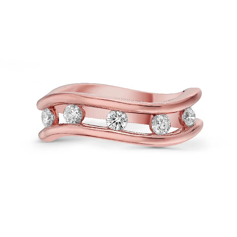 open band rings for women -Floating Diamond Ring