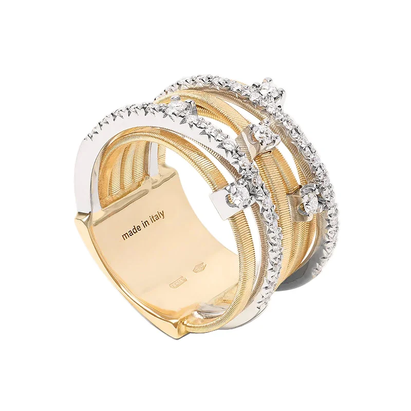 rope rings for women -GOA 7-Strand Ring With Diamonds