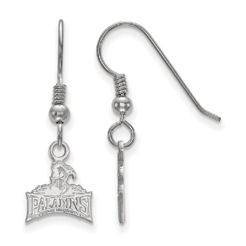 bohemian earrings for women -Sterling Silver Furman University XS (Tiny) Dangle Earrings