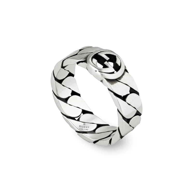 stylish rings for women -Wide Interlocking G Ring