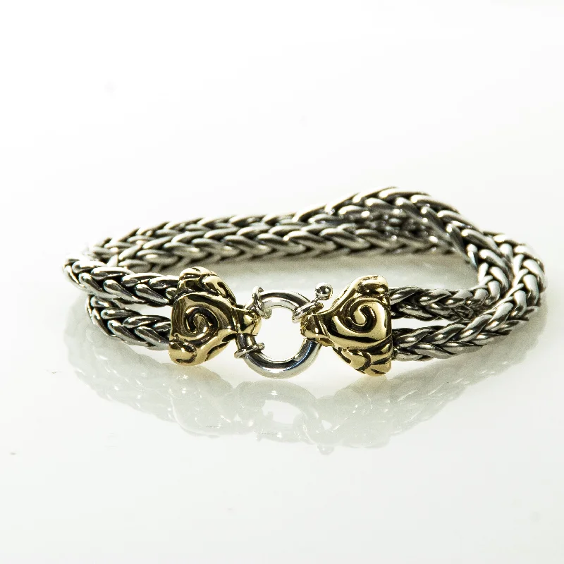 high-quality gold bracelets for women -Swirl Bracelet with 14K Gold