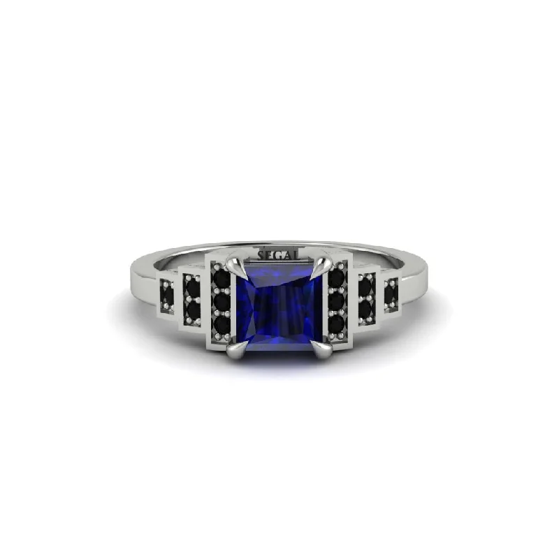 Sapphire Geometric Princess Cut Engagement Ring - Thea No. 45