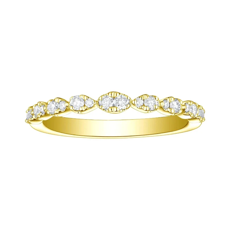 trendy silver rings for women -Lab Grown Diamond Pear Station Band