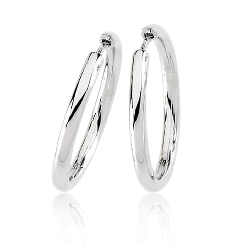 celestial star earrings for women -2.6mm Endless Round Hinged Hoop Earrings in 14k White Gold, 24mm