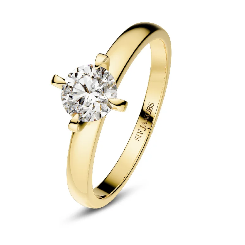 asymmetrical rings for women -Solitaire ring Venice - with lab-grown diamond