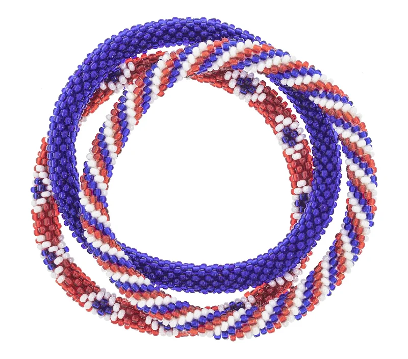 asymmetrical bracelets for women -Game Day Roll-On® Bracelets <br> Red, White, & Blue