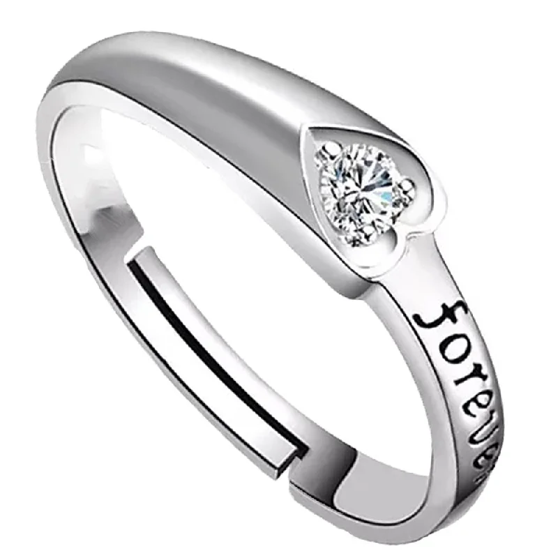 promise rings for women -Darshana Jewels Silver Plated Austrian Stone Adjustable Ring