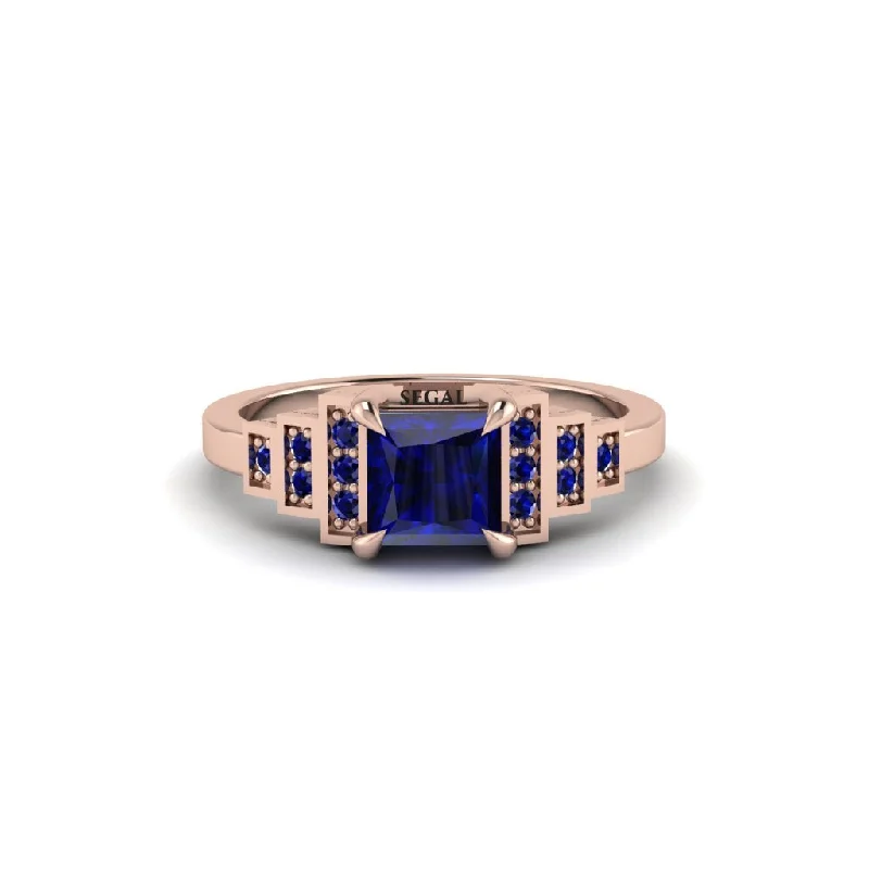 Sapphire Geometric Princess Cut Engagement Ring - Thea No. 74