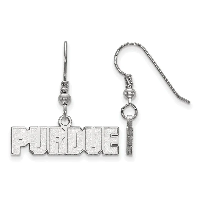 geometric earrings for women -Sterling Silver Purdue XS (Tiny) Dangle Earrings