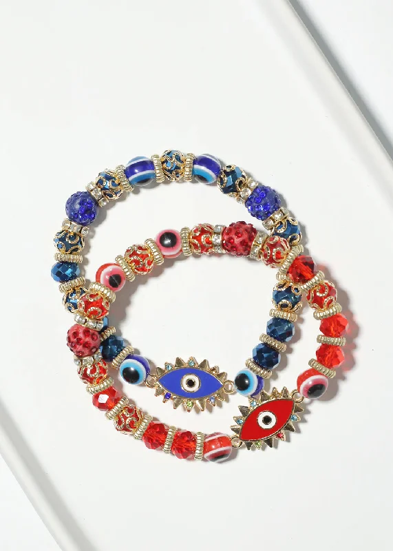 butterfly bracelets for women -Evil Eye Bead Bracelet