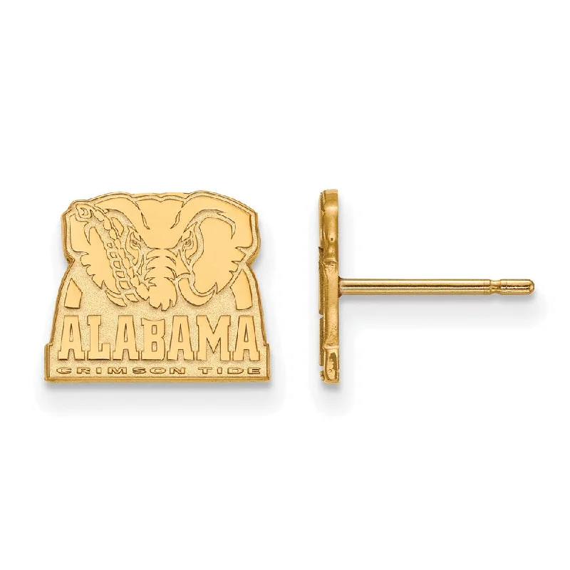 delicate charm earrings for women -14k Yellow Gold University of Alabama XS (Tiny) Logo Post Earrings