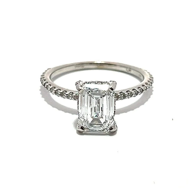 bohemian rings for women -Lab Grown Emerald Cut Diamond Ring