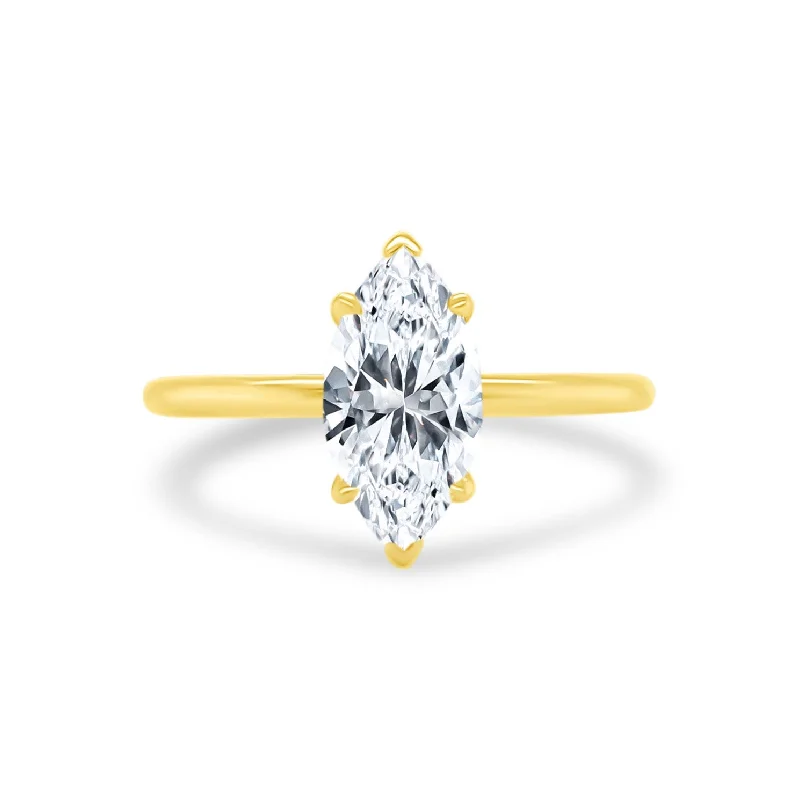 heart-shaped rings for women -Marquise Cut Solitaire