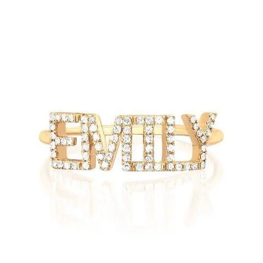 infinity rings for women -Diamond Personalized Name Ring