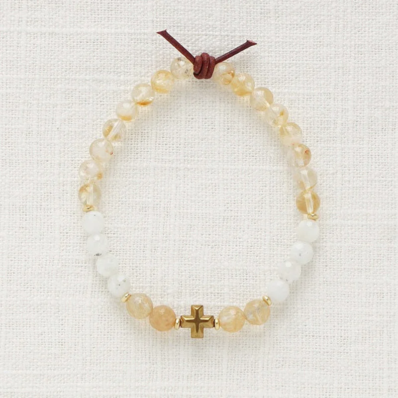 multi-layered bracelets for women -Faith Over Fear Bracelet - Gold | A Mini Meaningful Bracelet