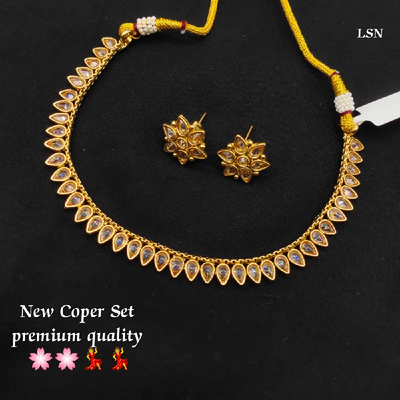 sun pendant necklaces for women -Lucentarts Jewellery Copper Gold Necklace Set