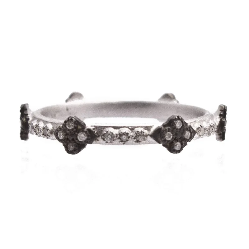 wedding rings for women -New World Crivelli Stackable Band with Champagne Diamonds