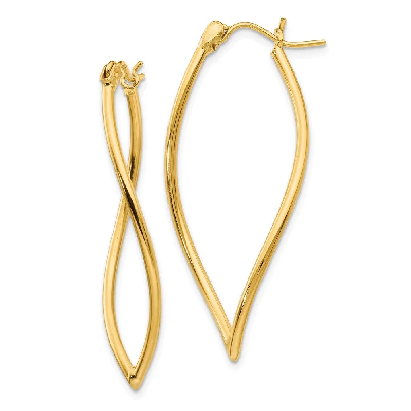 gothic earrings for women -Fancy Hoop Earrings in 14k Yellow Gold, 35mm (1 3/8 Inch)