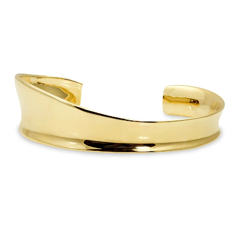 classic bracelets for women -14k Gold Sculptural Cuff Bracelet