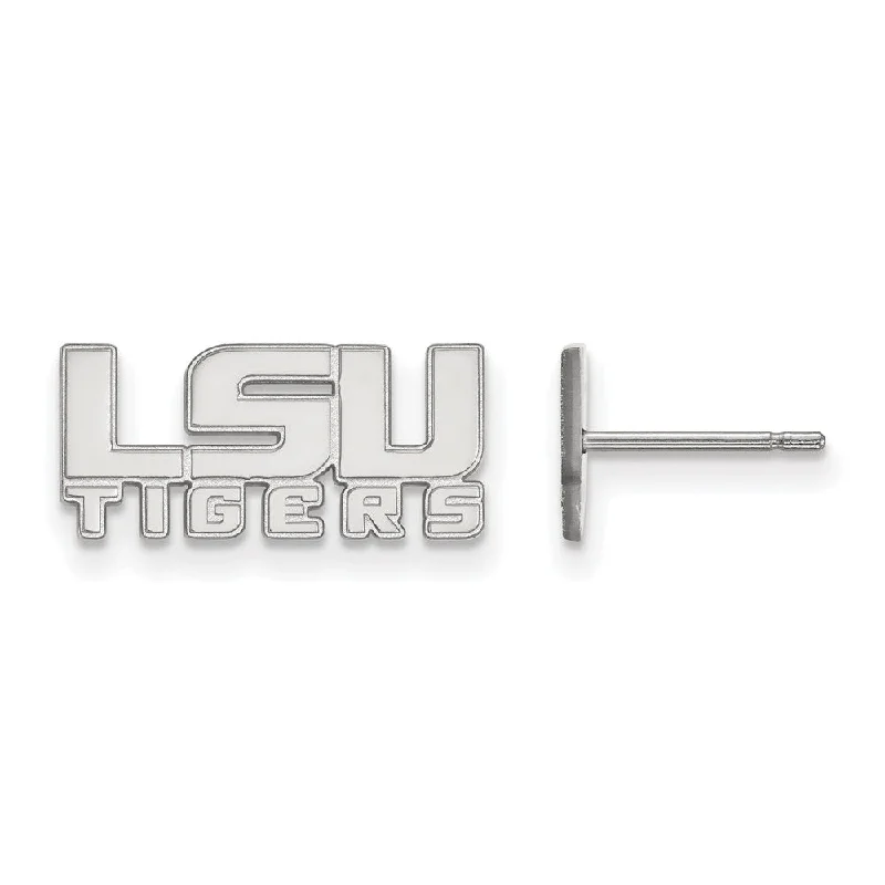 textured earrings for women -Sterling Silver Louisiana State University XS (Tiny) Post Earrings