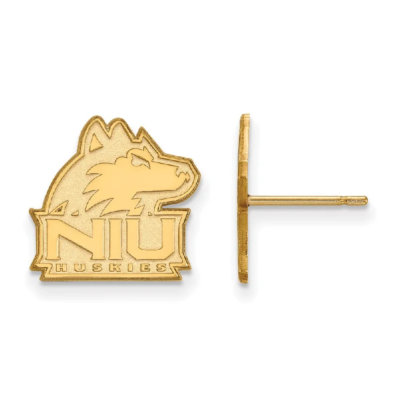 multi-layered earrings for women -10k Yellow Gold Northern Illinois University Small Post Earrings